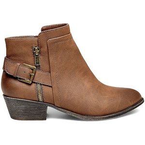 Madden Girl Hunttz Cognac Paris booties